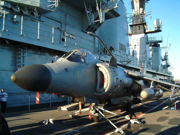 Harrier jet on HMS Ark Royal