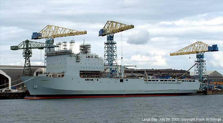 Royal Fleet Auxiliary Landing ship vessel Largs Bay July 28 2003.