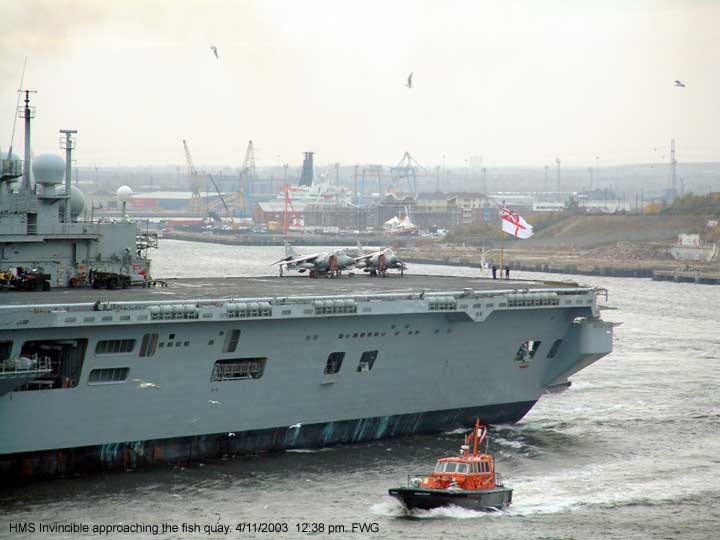 HMS Invincible and the Harrier jets