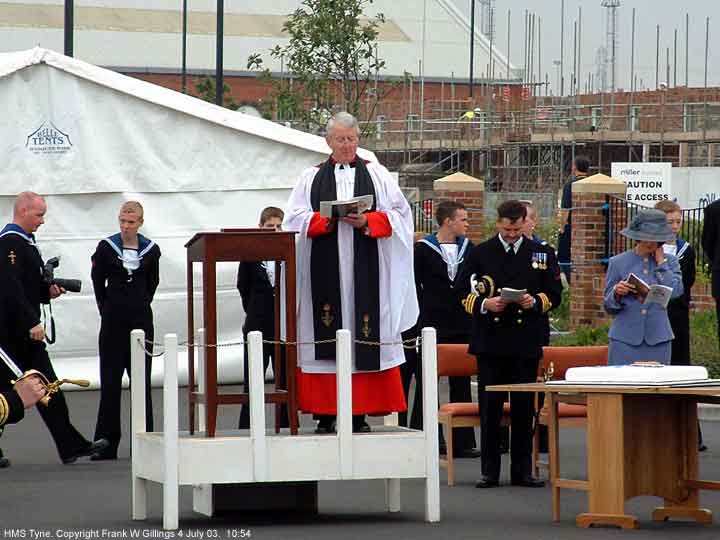 Patrol vessel HMS Tyne commissioning ceremony. 4 July 2003