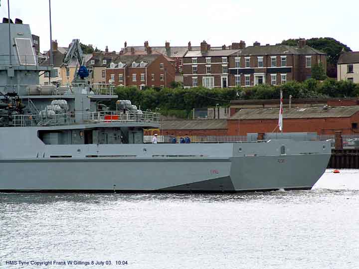 Patrol vessel HMS Tyne on the River Tyne 8 July 2003