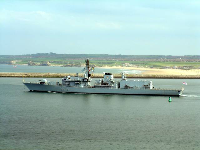 HMS Argyll in sight of the mouth of the Tyne